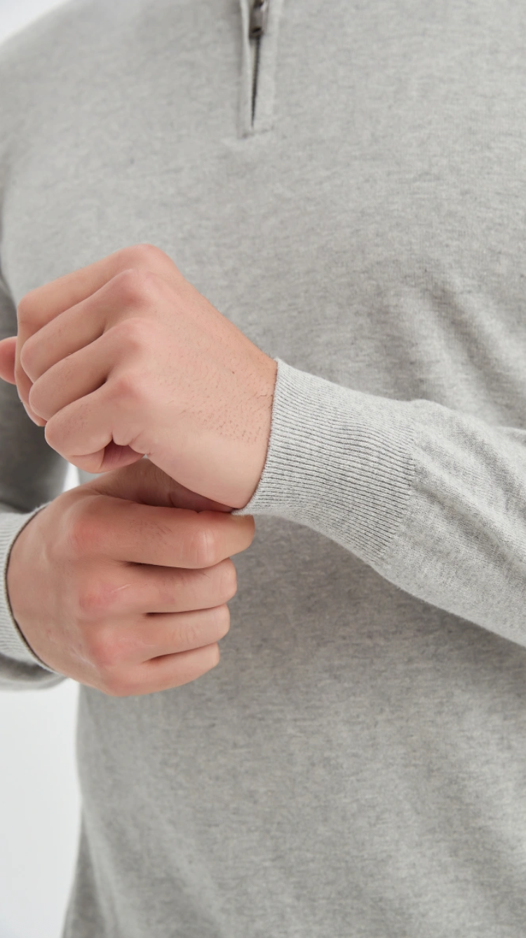 Pull coton col camionneur Gris