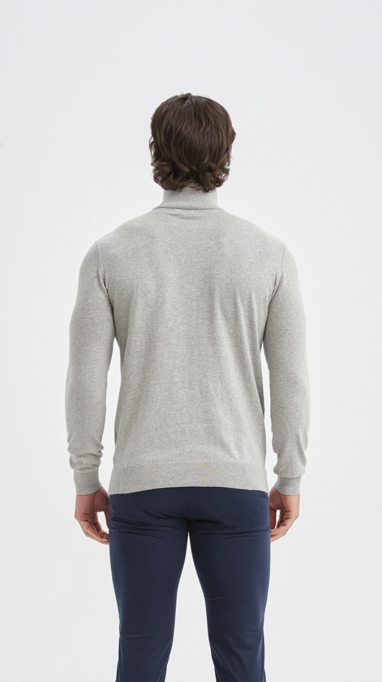 Pull coton col camionneur Gris