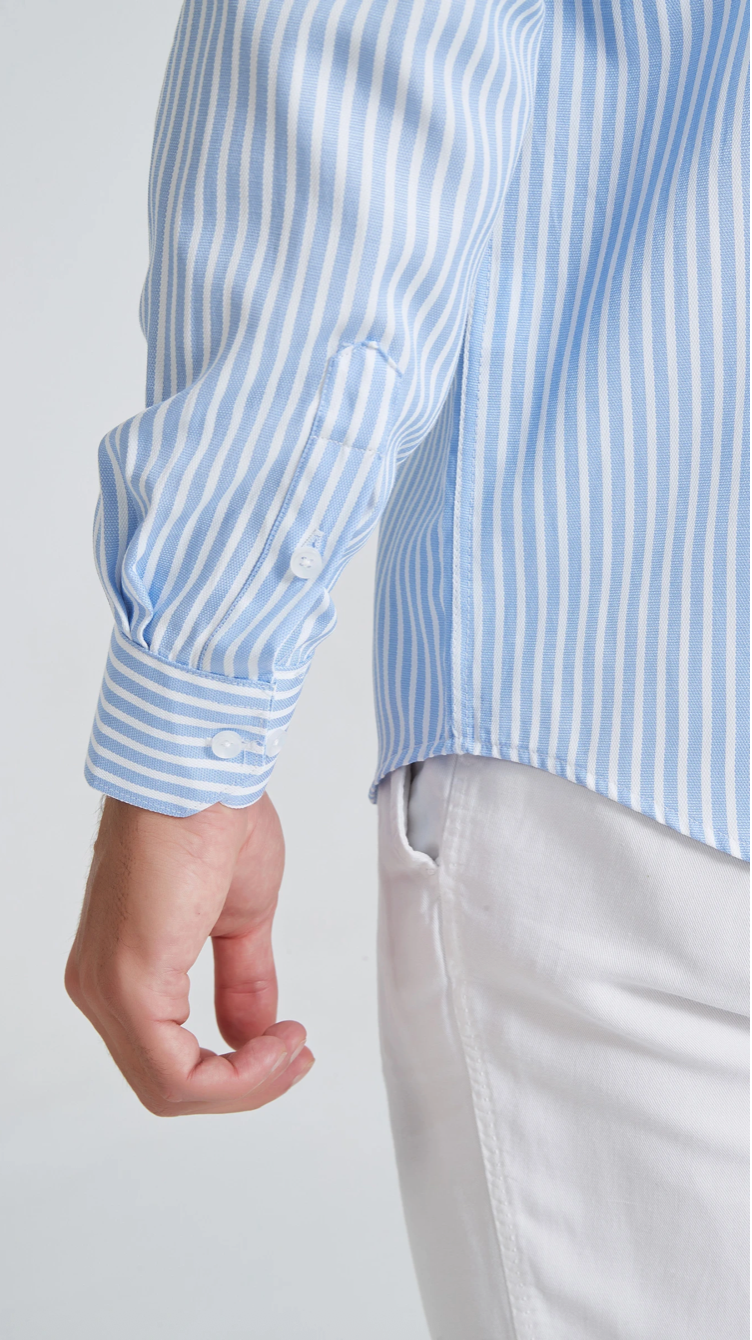 Chemise à rayures coupe confort Bleu Irisé