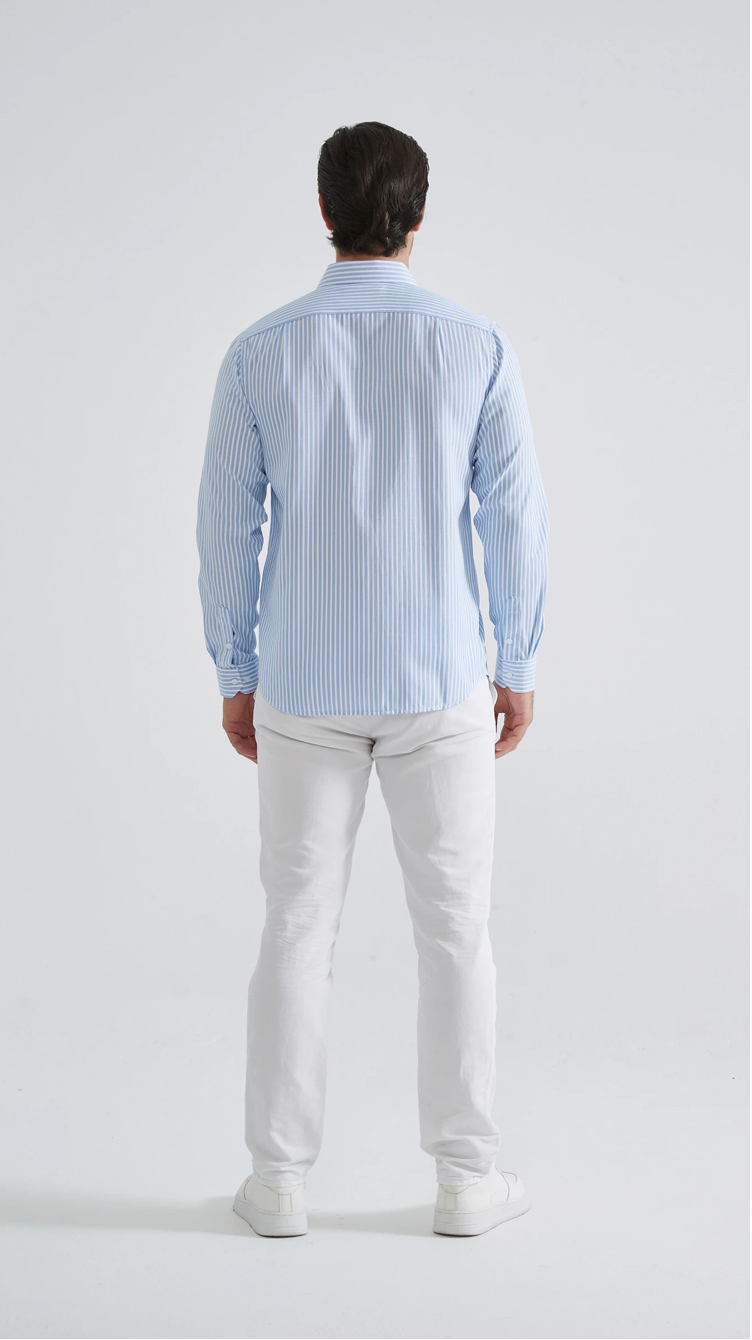Chemise à rayures coupe confort Bleu Irisé