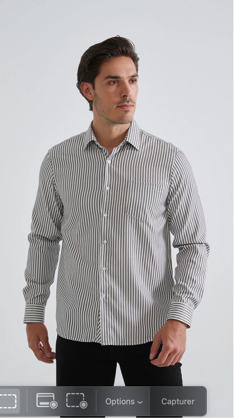 Chemise à rayures coupe confort Noir