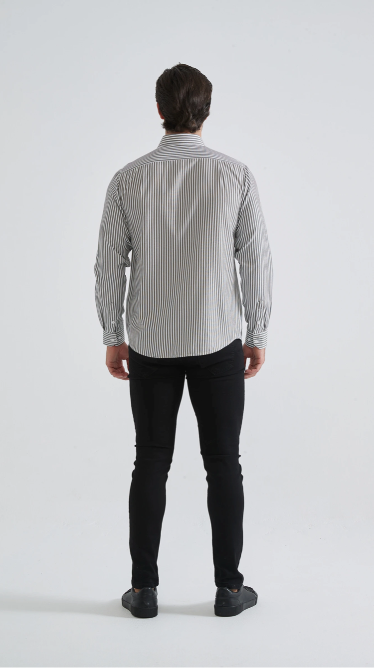 Chemise à rayures coupe confort Noir