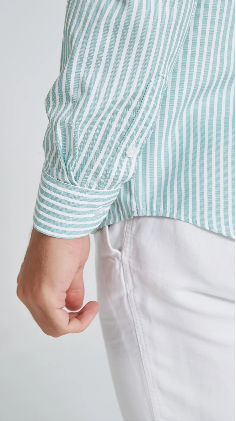 Chemise à rayures coupe confort Vert d’Eau