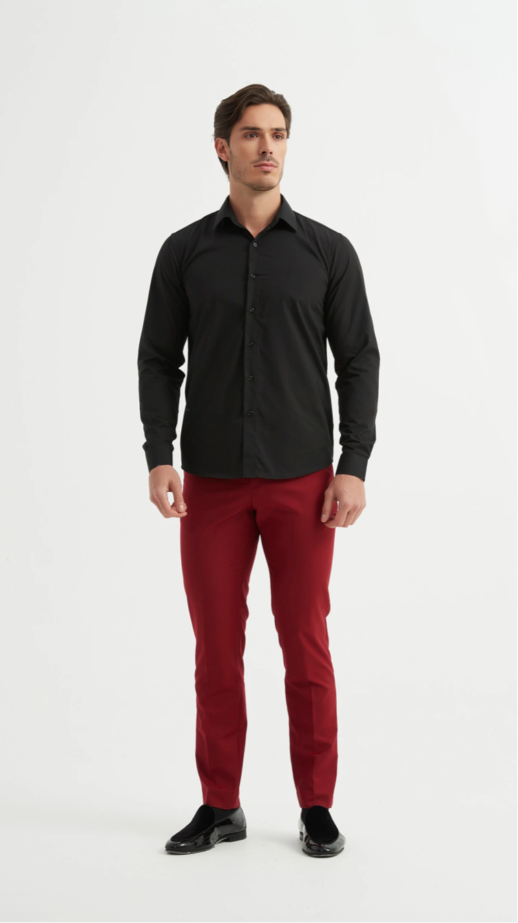 Chemise unie coupe relax Noire