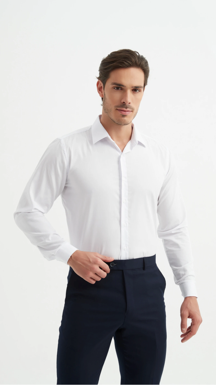 Chemise unie coupe relax Blanche