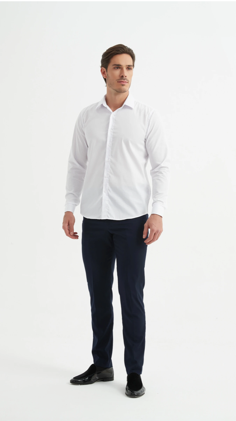 Chemise unie coupe relax Blanche