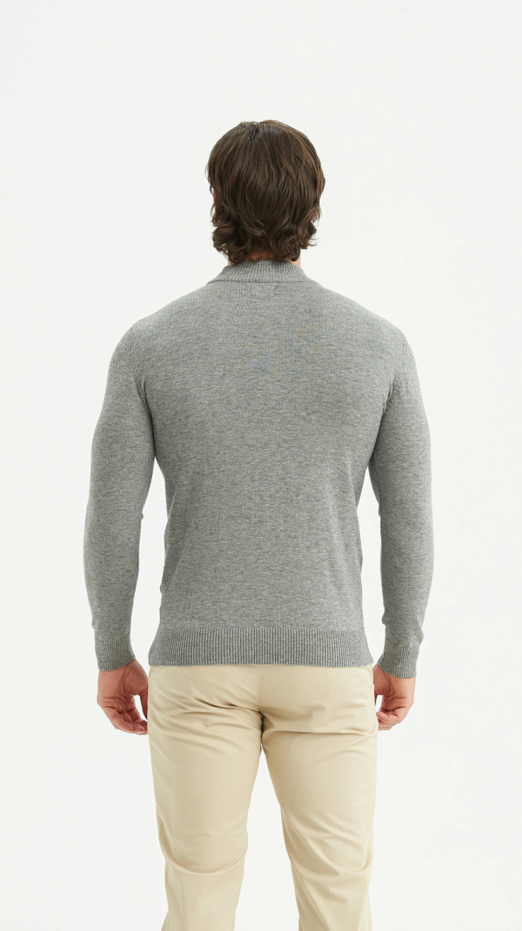 Pull 'Cashmere Touch' col cheminée Gris