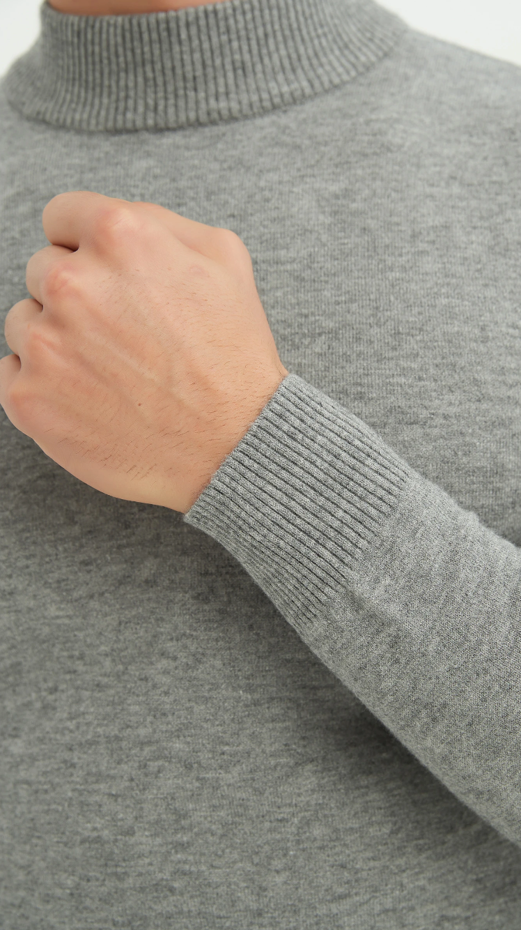 Pull 'Cashmere Touch' col cheminée Gris
