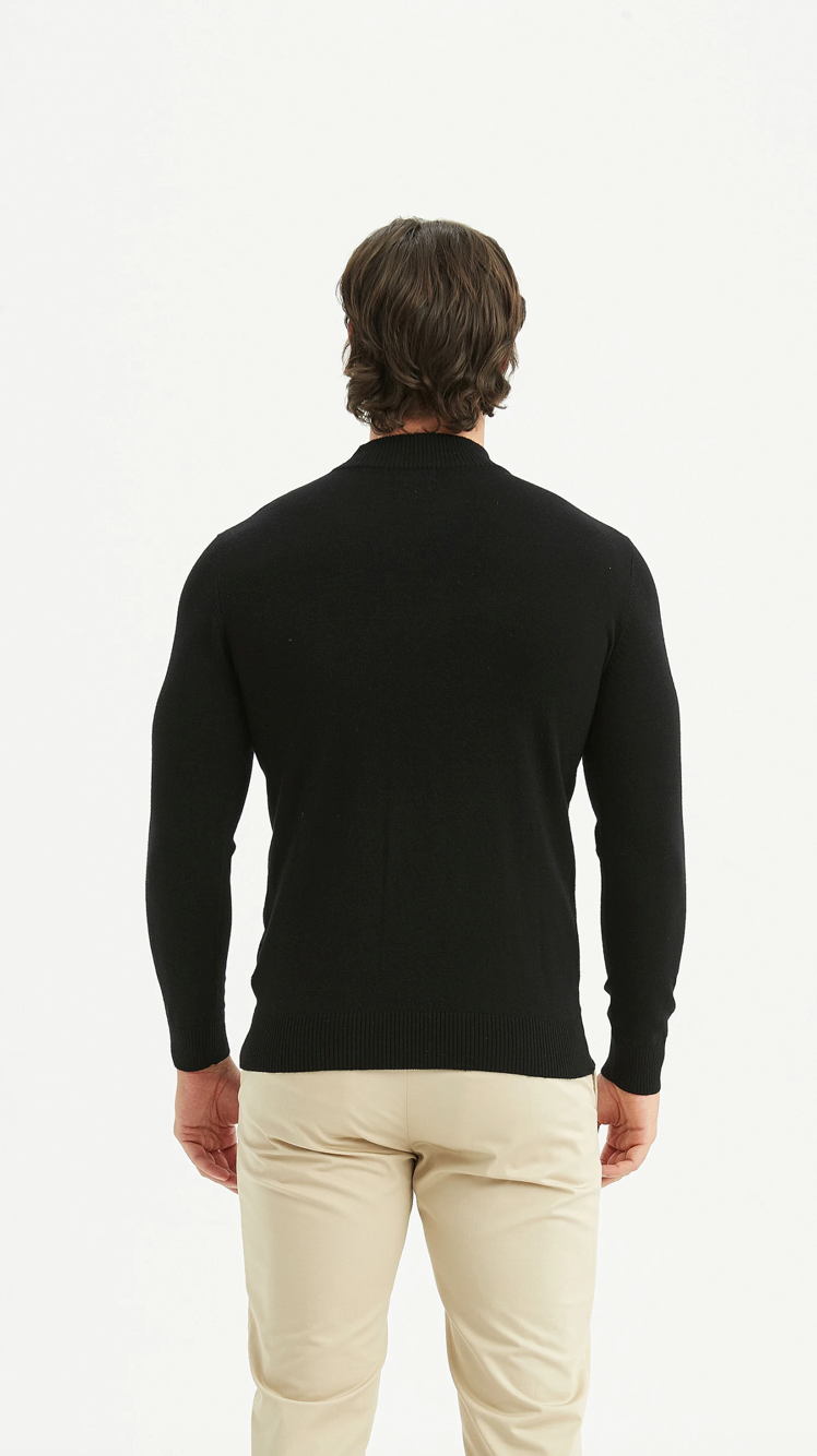 Pull 'Cashmere Touch' col cheminée Noir