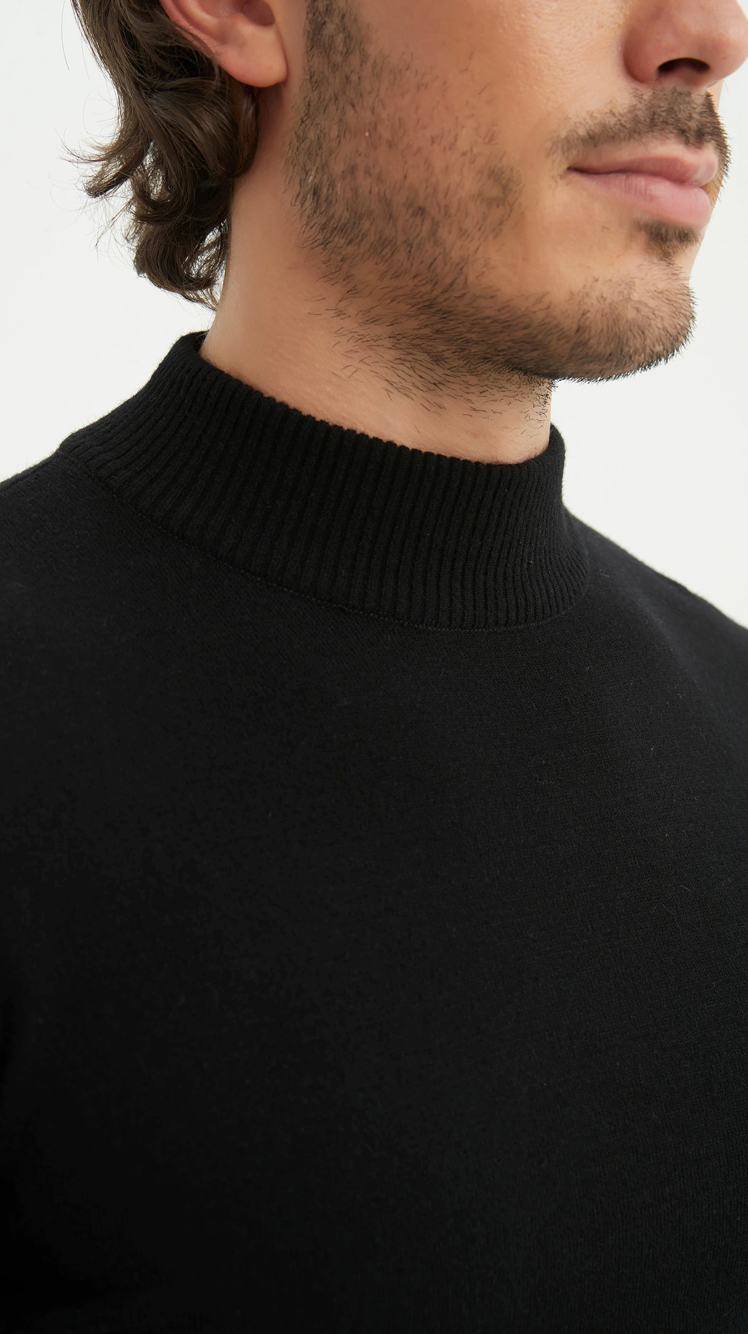 Pull 'Cashmere Touch' col cheminée Noir