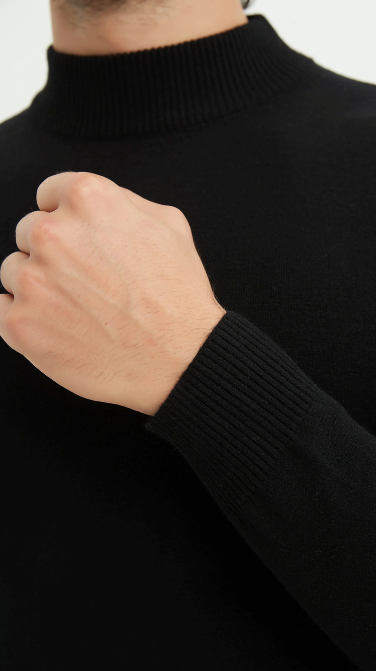 Pull 'Cashmere Touch' col cheminée Noir