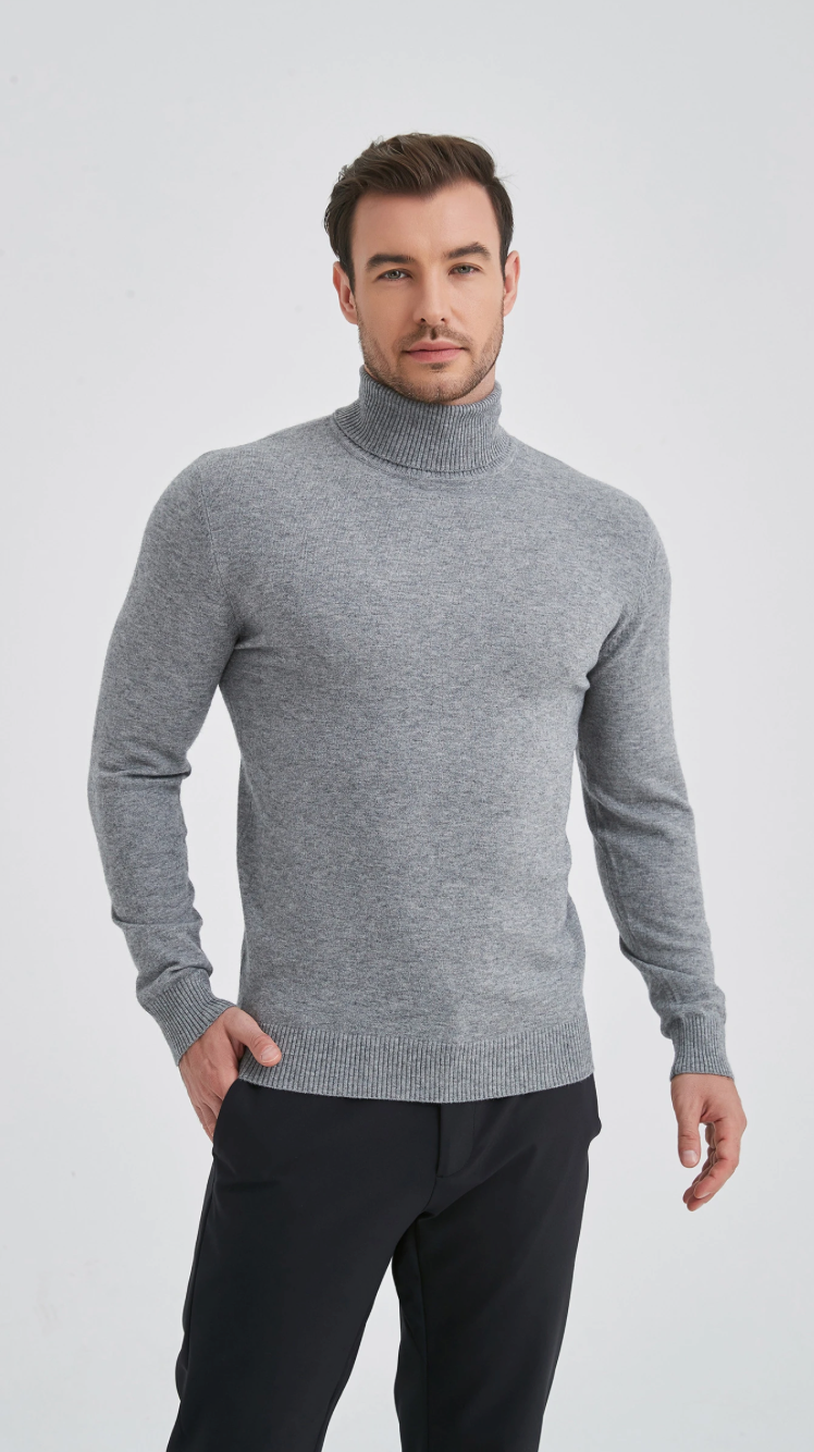 Pull col roulé 'Cashmere Touch' Gris