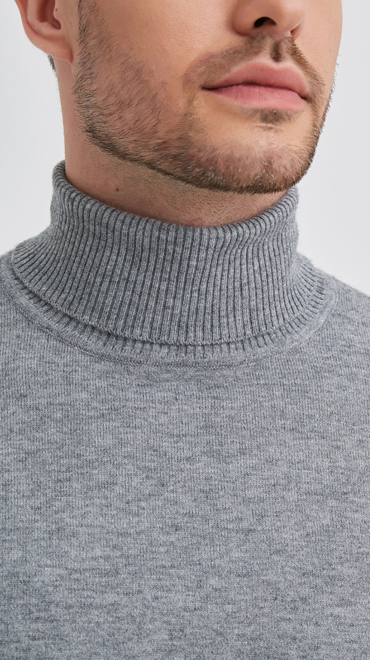 Pull col roulé 'Cashmere Touch' Gris