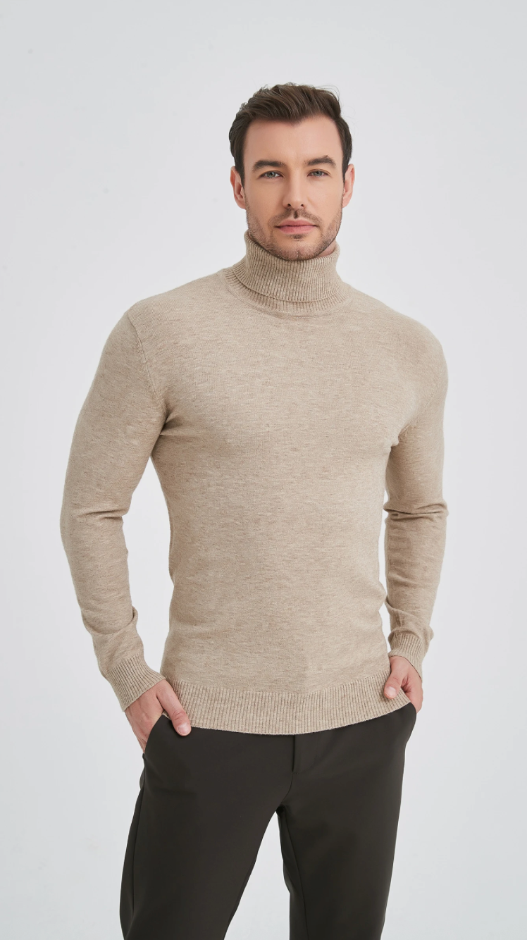 Pull col roulé 'Cashmere Touch' Beige