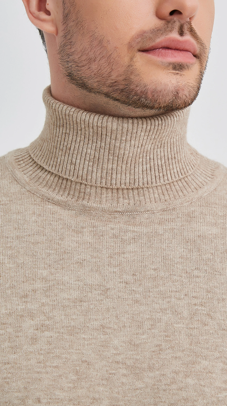 Pull col roulé 'Cashmere Touch' Beige