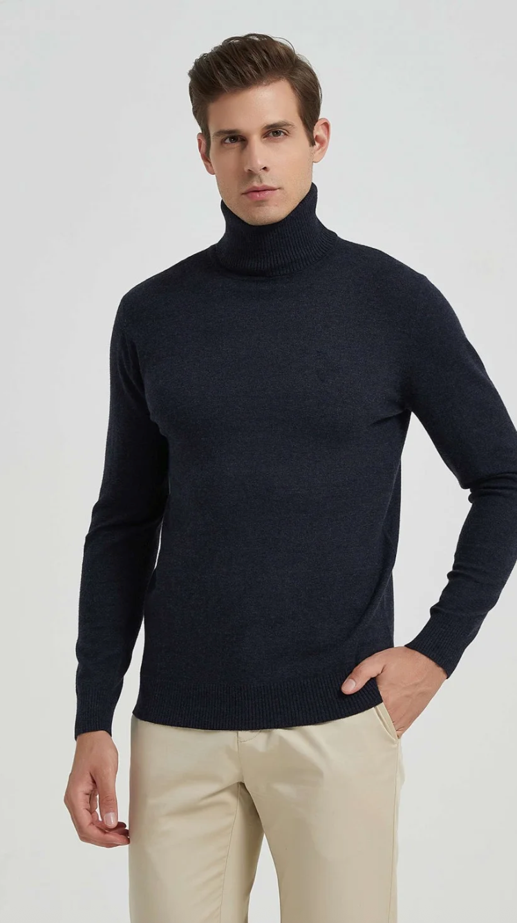 Pull col roulé 'Cashmere Touch' Bleu Irisé