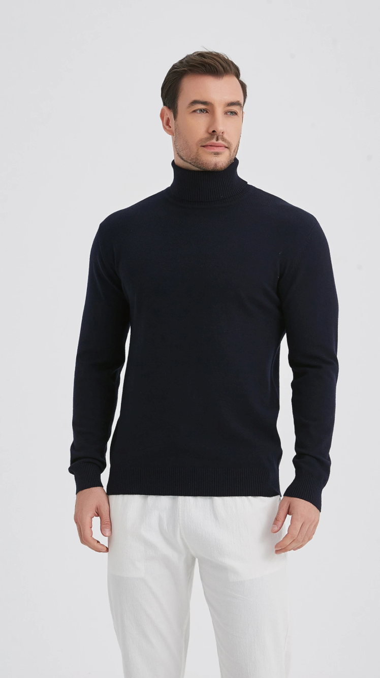 Pull col roulé 'Cashmere Touch' Marine