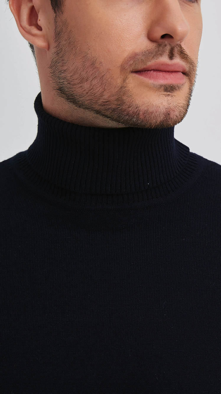 Pull col roulé 'Cashmere Touch' Marine