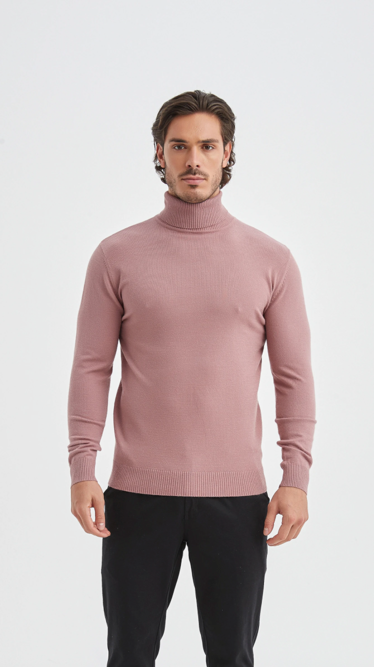 Pull col roulé 'Cashmere Touch' Vieux Rose