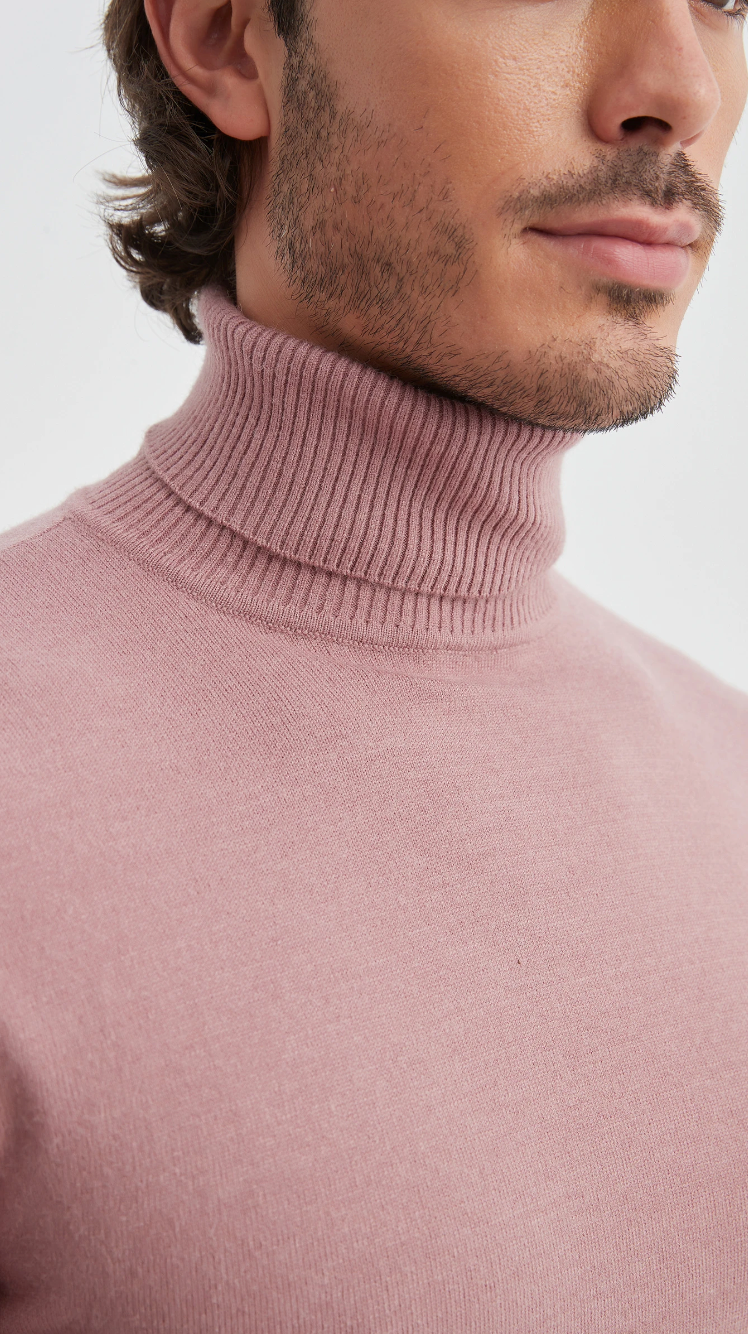 Pull col roulé 'Cashmere Touch' Vieux Rose