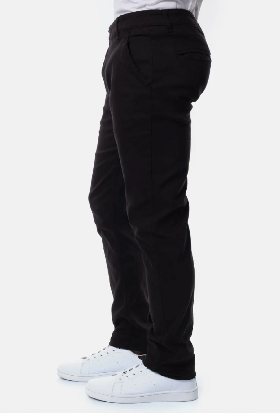 Pantalon chino poches fendues uni homme Noir