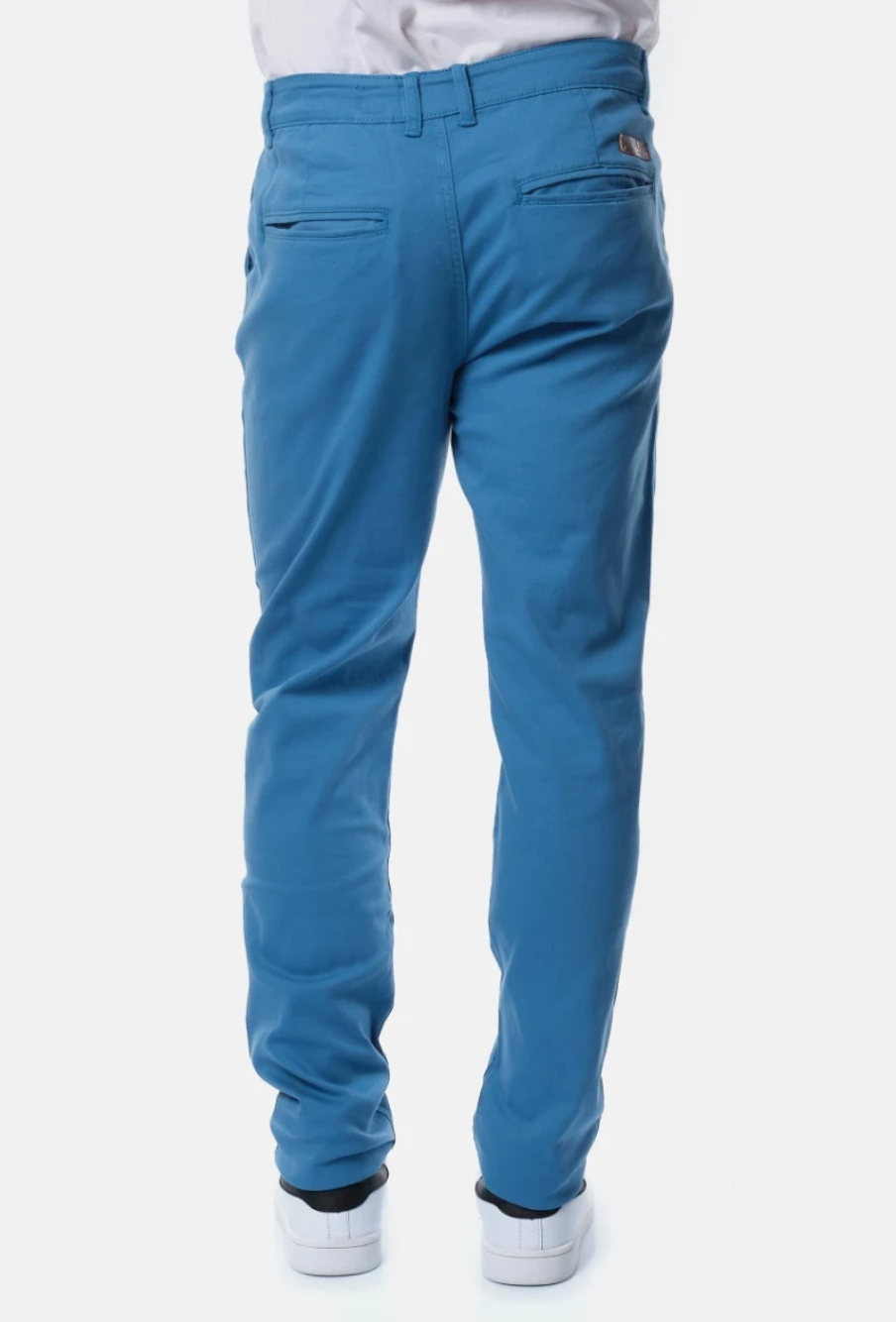 Pantalon chino poches fendues uni homme Bleu
