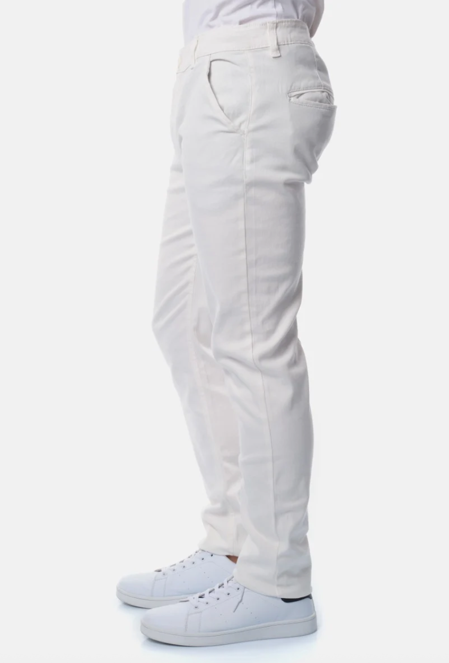 Pantalon chino poches fendues uni homme Ivoire