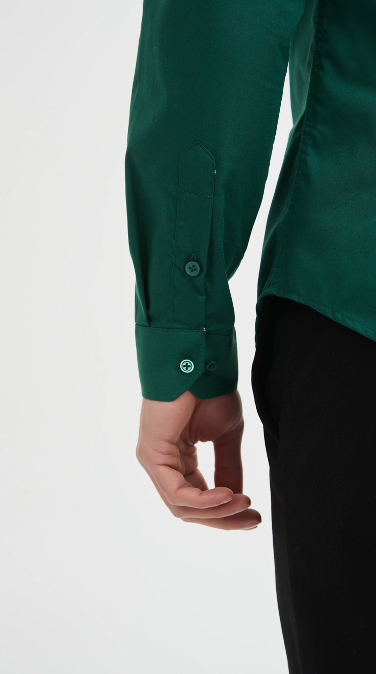 Chemise unie coupe confort Vert Bouteille