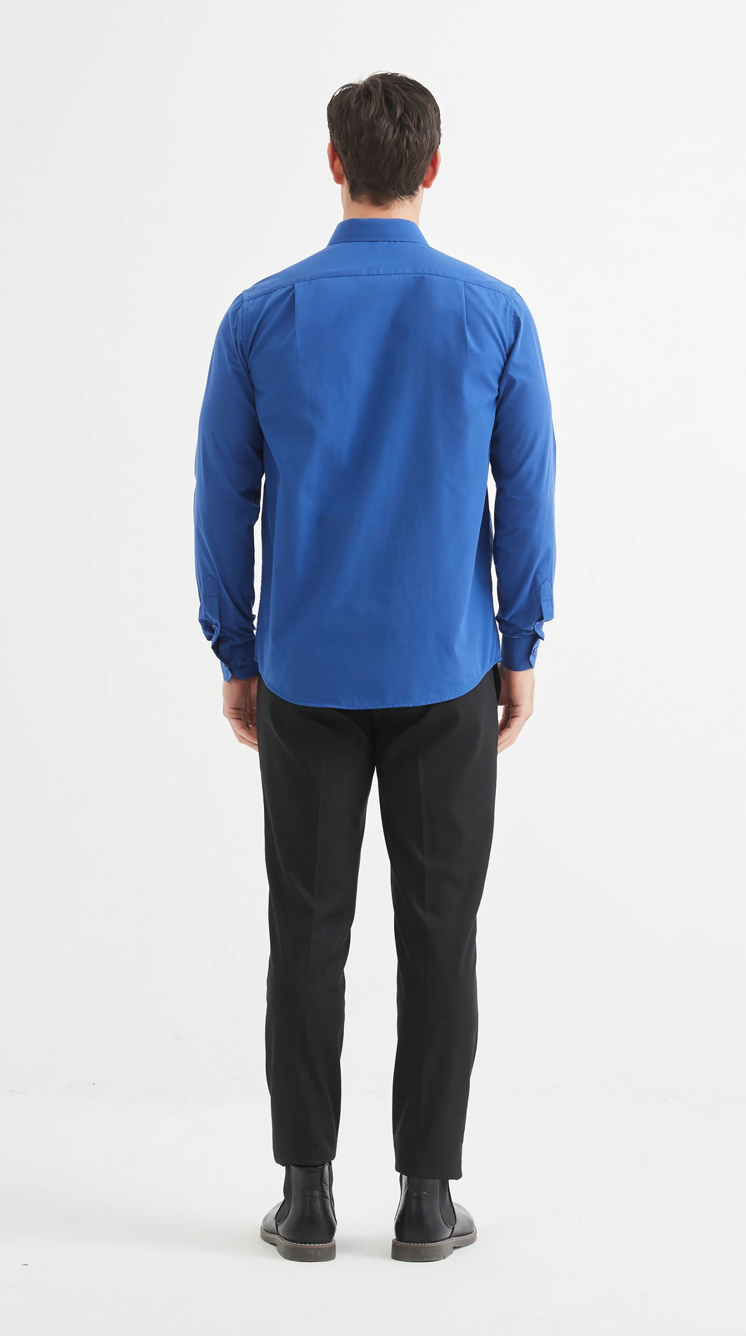 Chemise unie coupe confort Bleu Roi