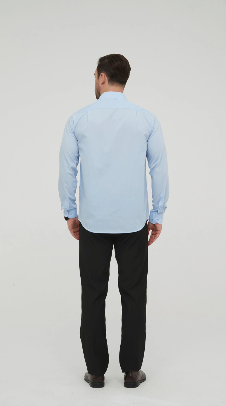 Chemise unie coupe confort Bleu Ciel