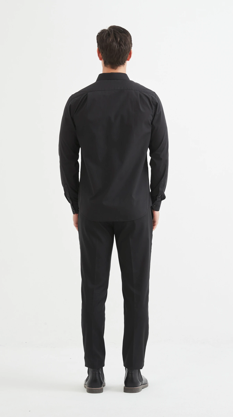 Chemise unie coupe confort Noir