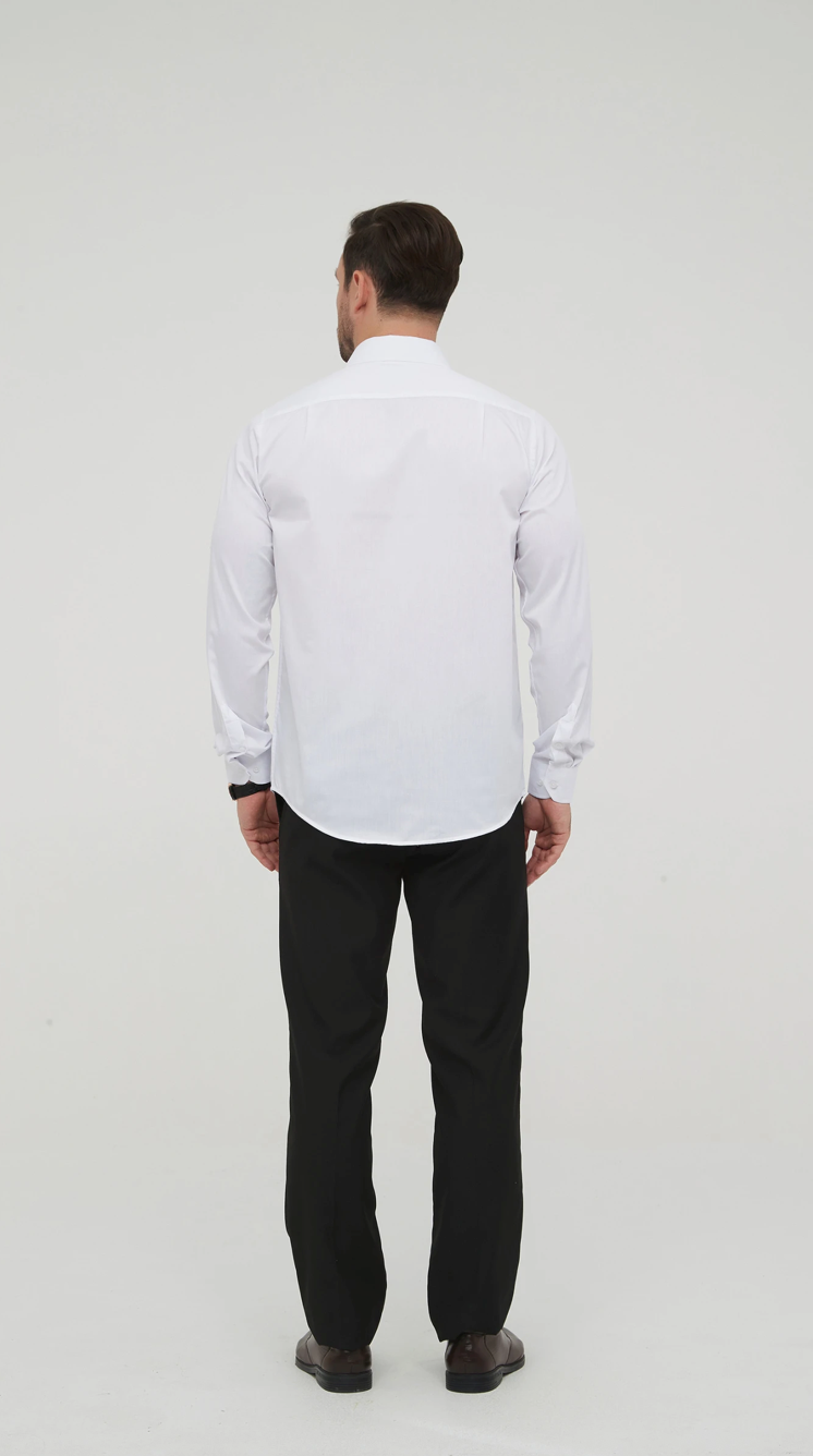 Chemise unie coupe confort Blanc
