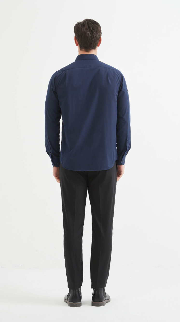 Chemise unie coupe confort Marine