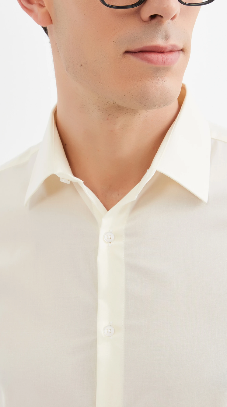 Chemise unie coupe confort Ivoire