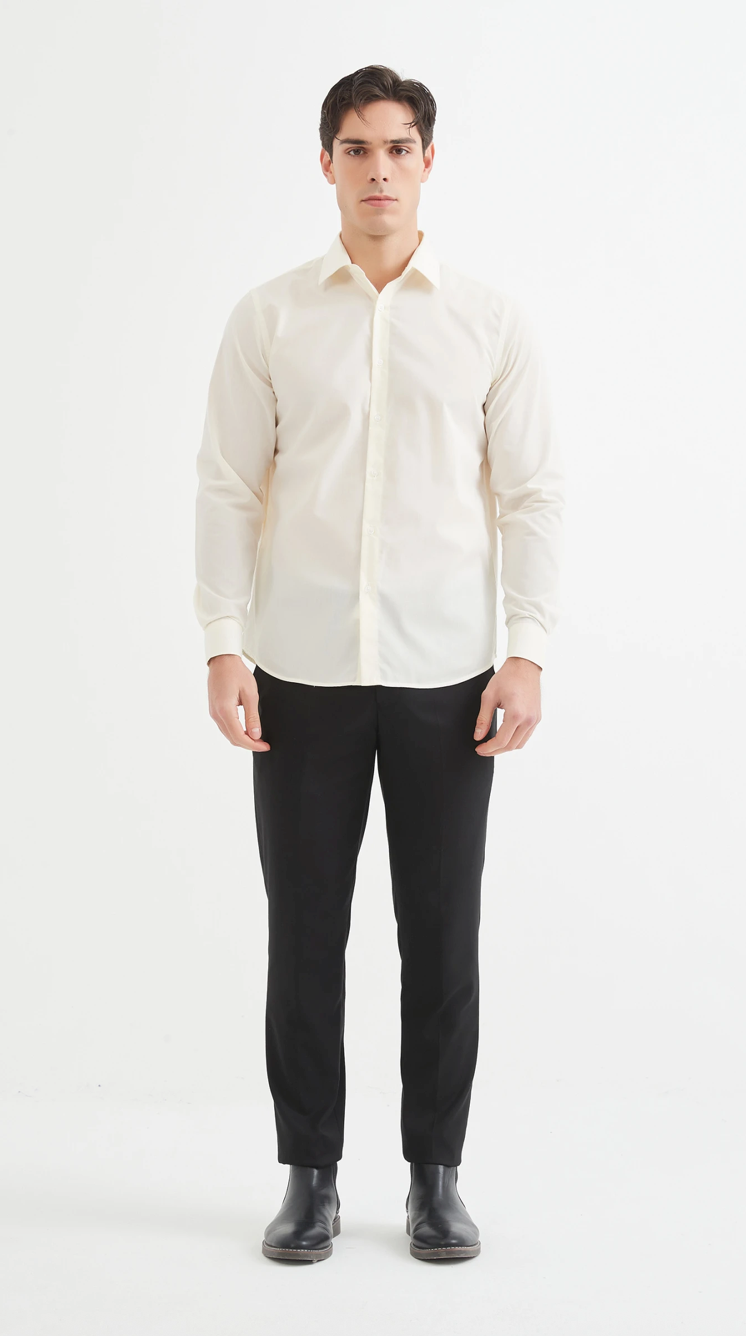 Chemise unie coupe confort Ivoire