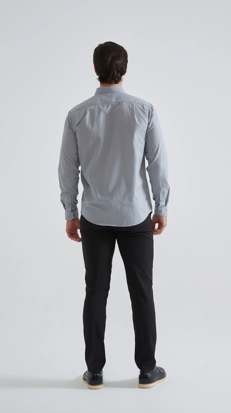 Chemise unie coupe confort Gris
