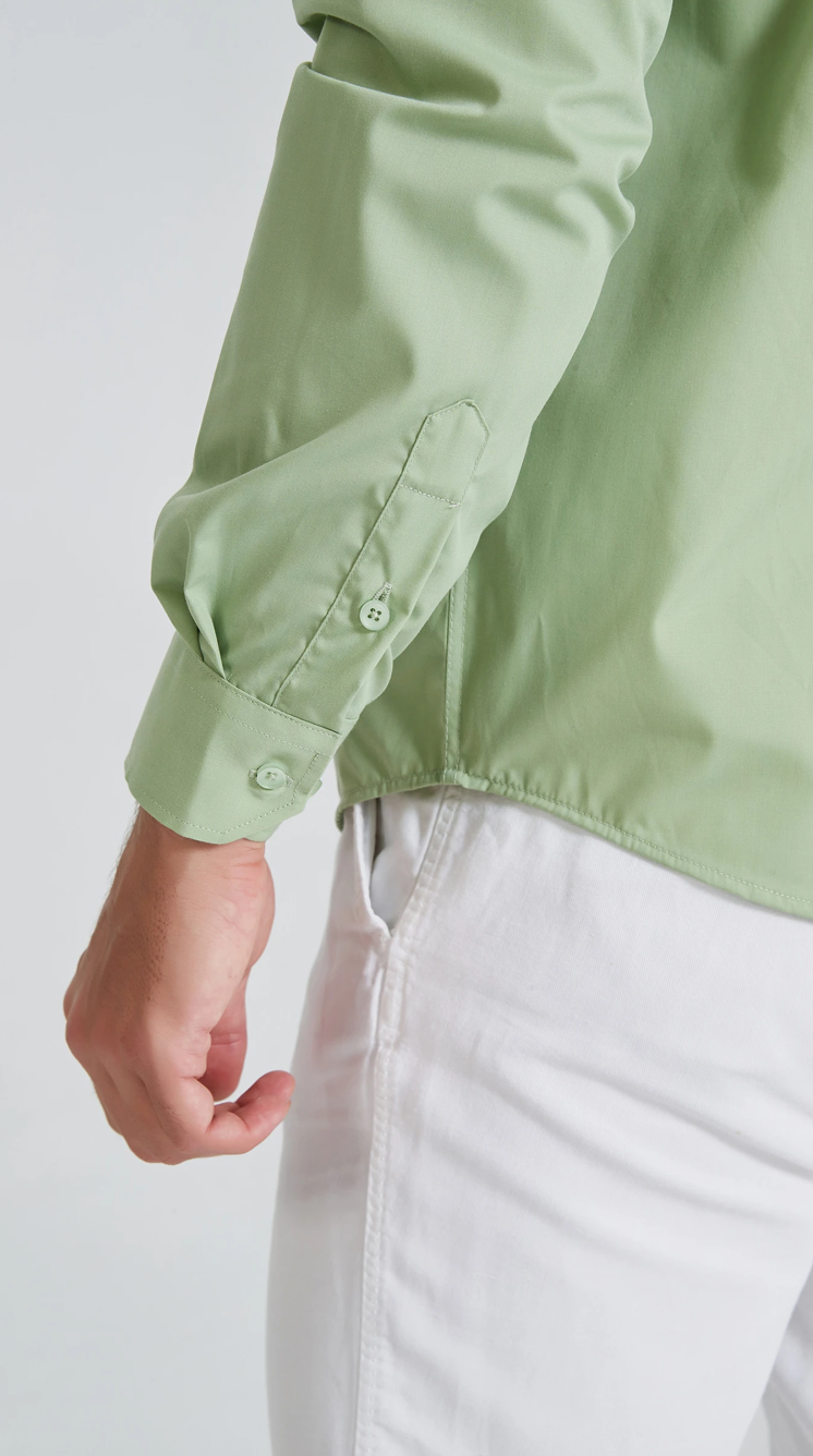 Chemise unie coupe confort Vert