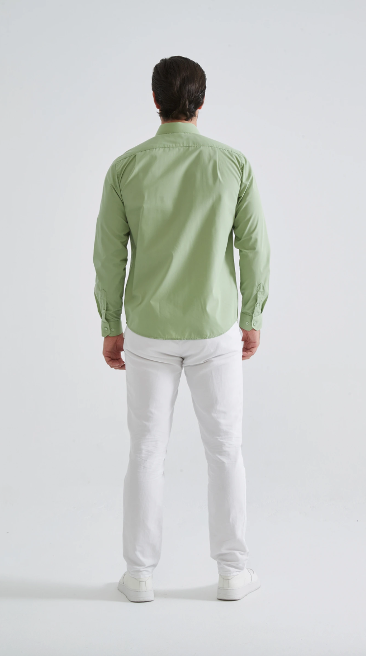 Chemise unie coupe confort Vert