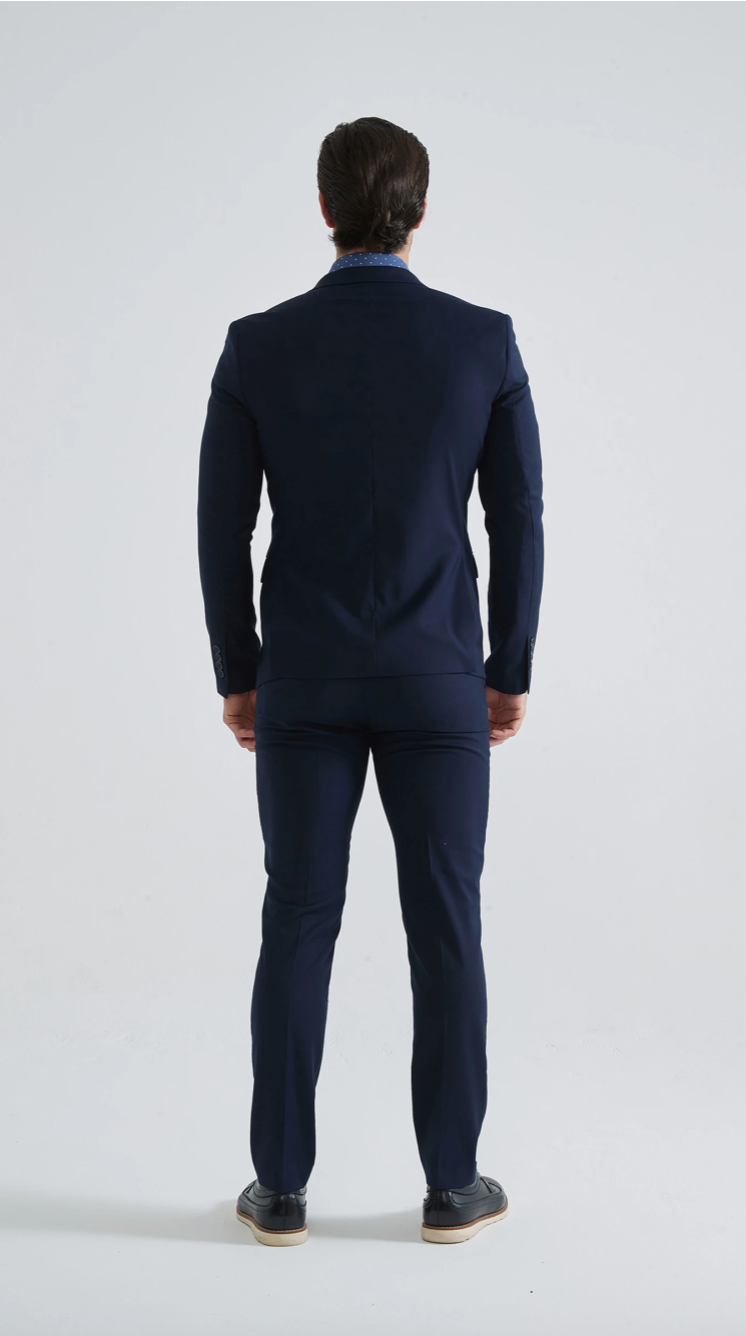 Costume croisé bleu marine 2 pièces