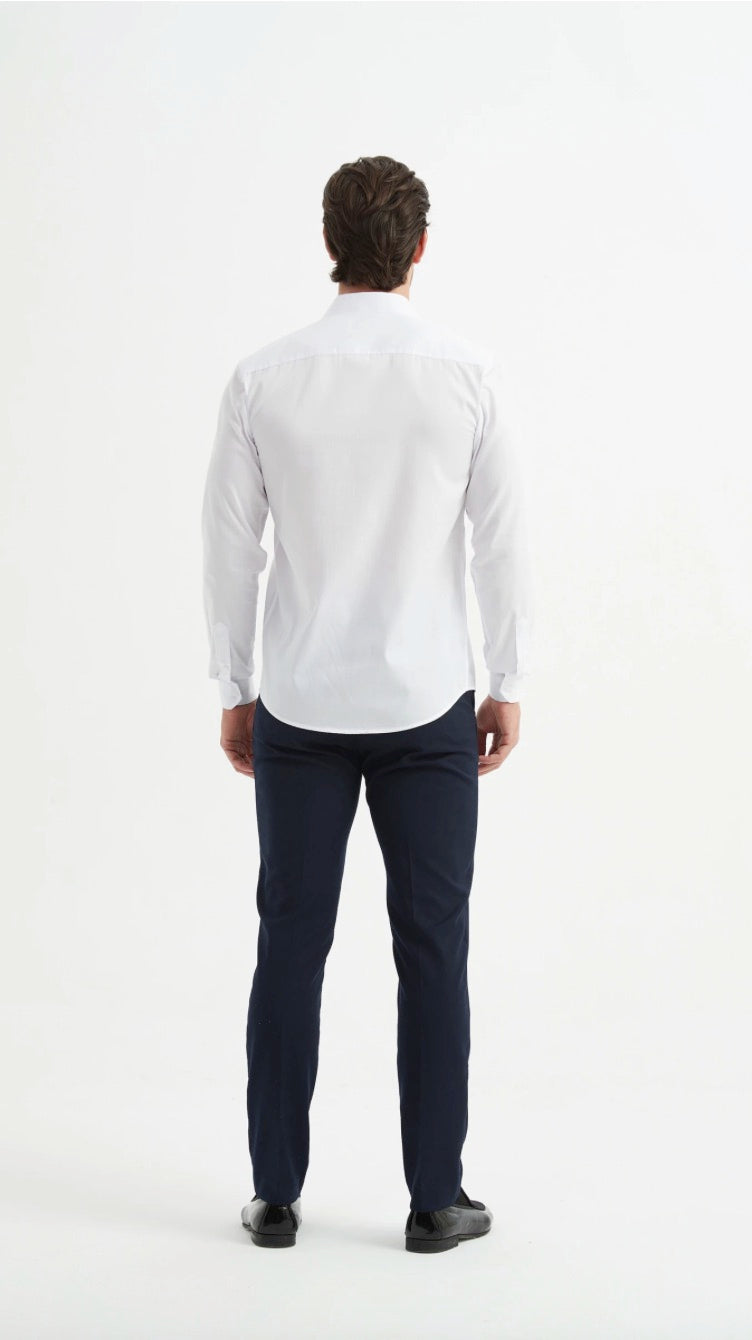 Chemise unie coupe relax Blanche